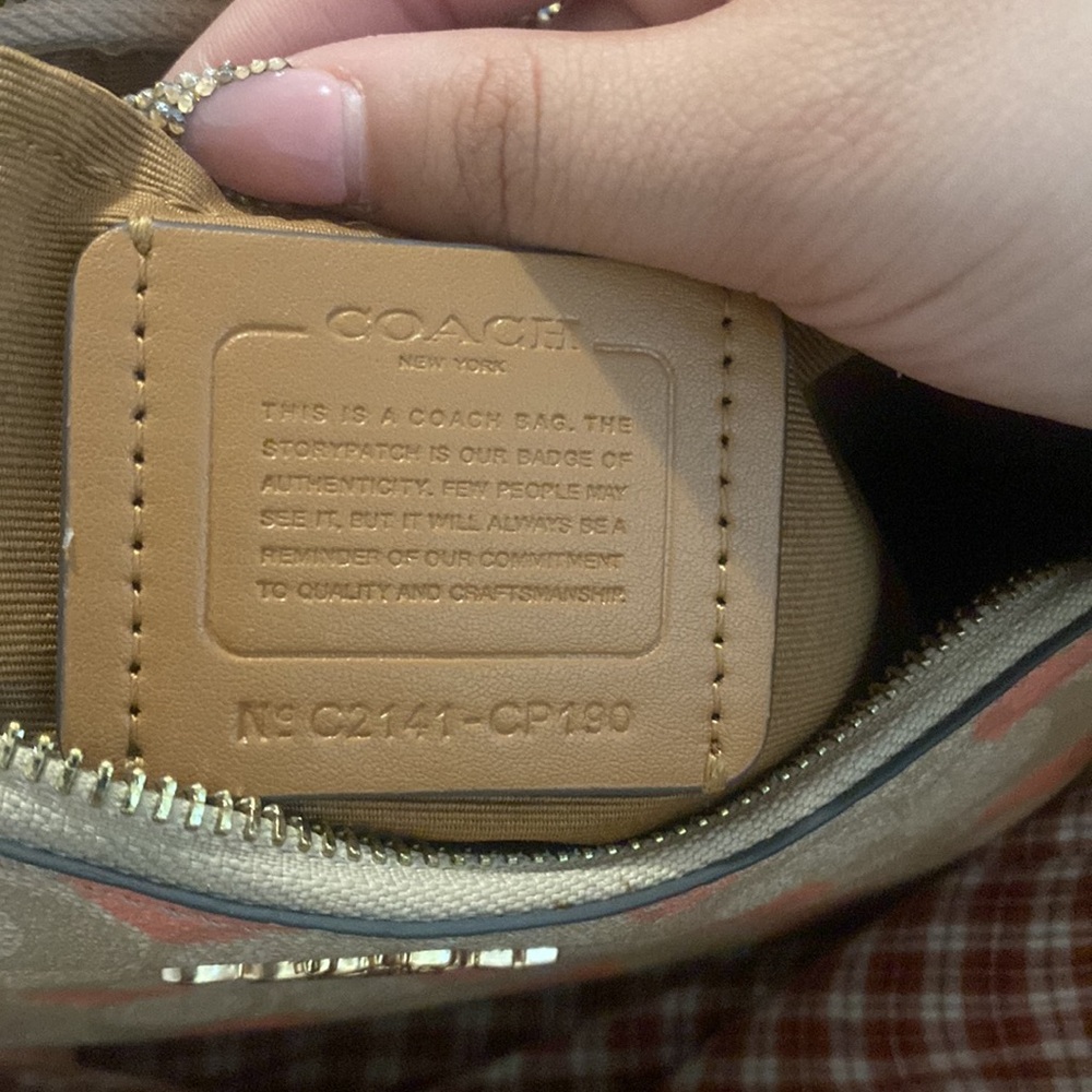 Coach Pink Heart Signature Canvas Mini Shoulder Bag - Picture 2 of 3